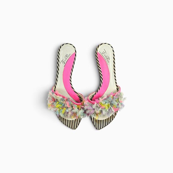 Emilio Pucci Shoes - Y2k Vintage Emilio Pucci Kitten Heel Mules  Silk Pointed Toe - Size 36 (5.5)